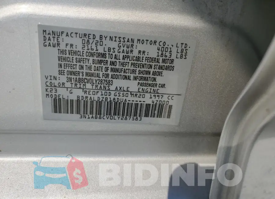 3N1AB8CV0LY287583 Photo# 12