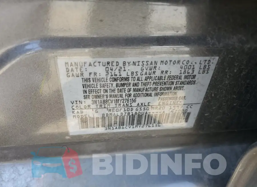 3N1AB8CV1MY276156 Photo# 12