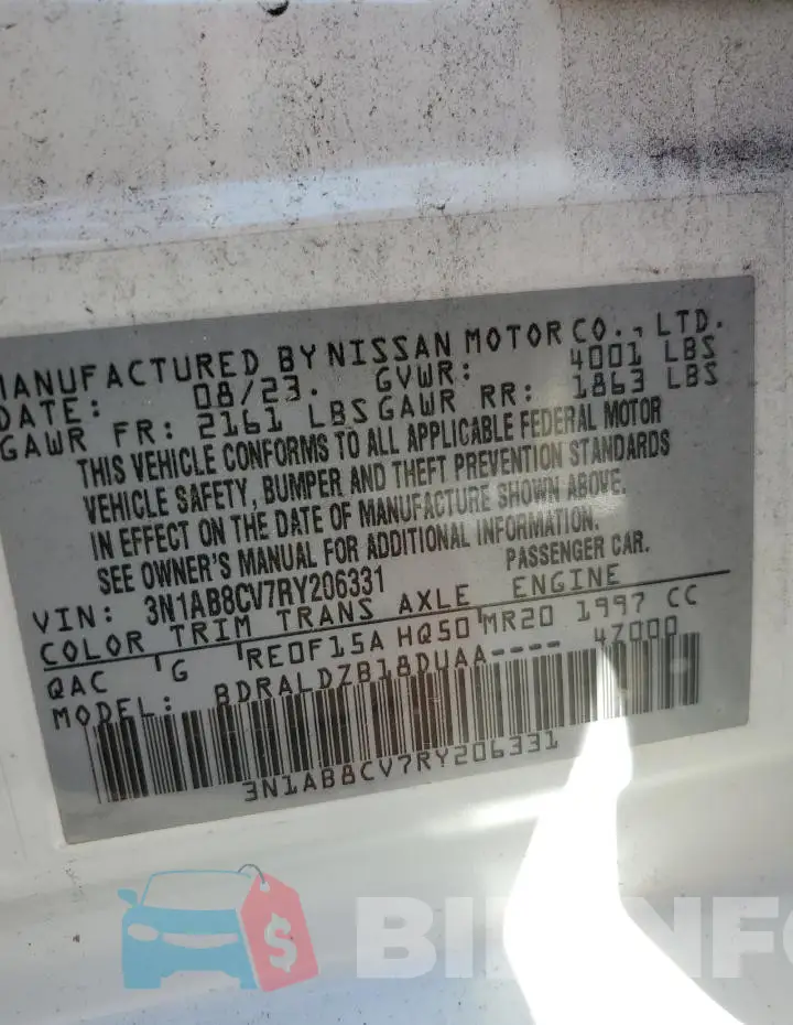 3N1AB8CV7RY206331 Photo# 12