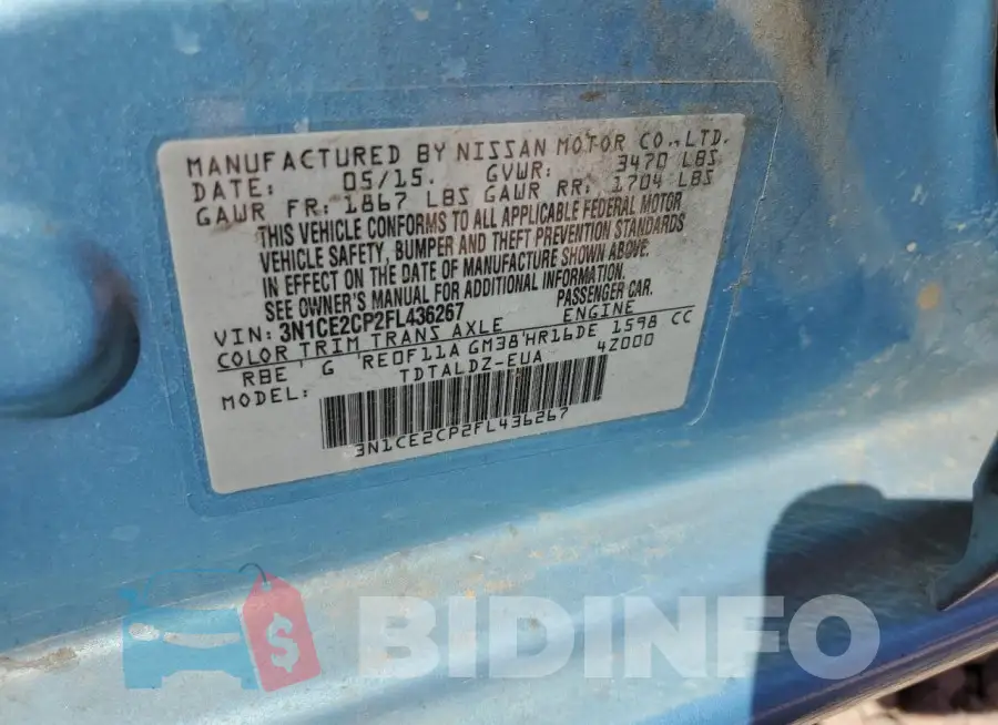 3N1CE2CP2FL436267 Photo# 13