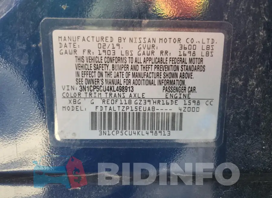 3N1CP5CU4KL498913 Photo# 12