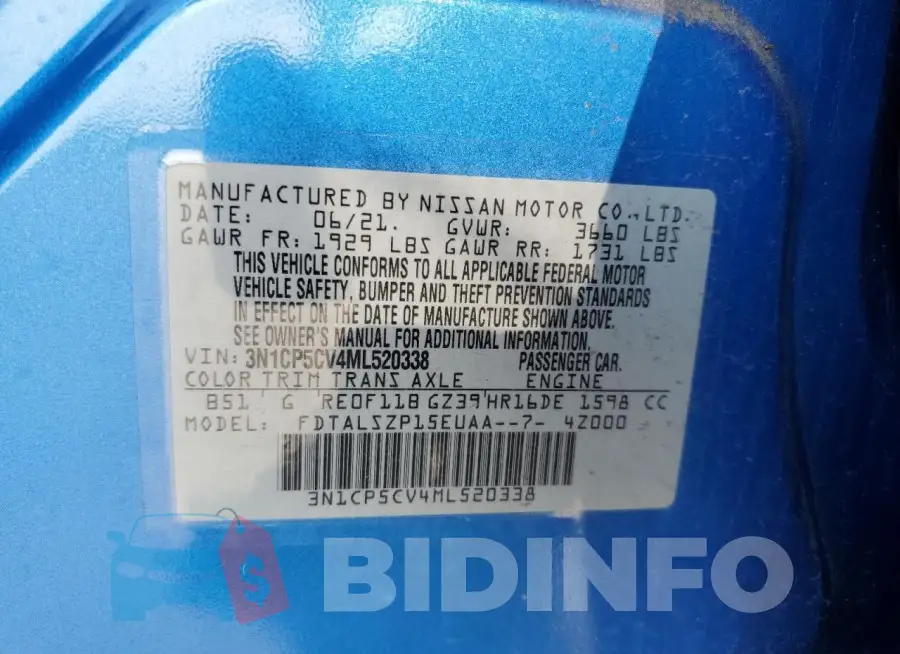 3N1CP5CV4ML520338 Photo# 13
