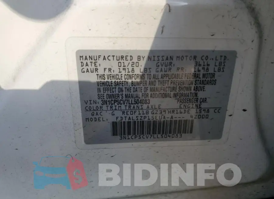 3N1CP5CV7LL504083 Photo# 12