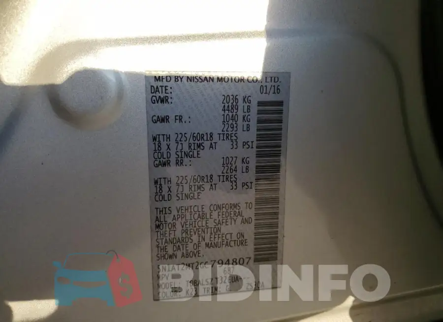 5N1AT2MT2GC794807 Photo# 13