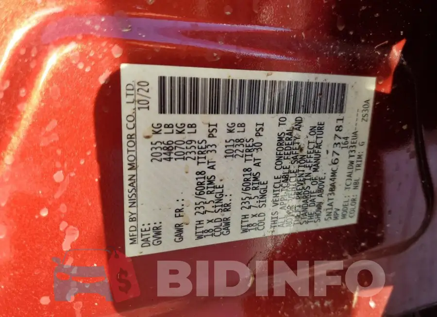 5N1AT3BA4MC673781 Photo# 13