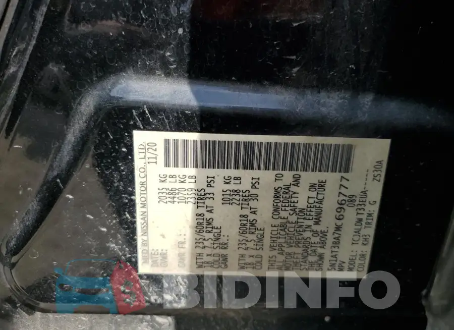5N1AT3BA7MC696777 Photo# 13