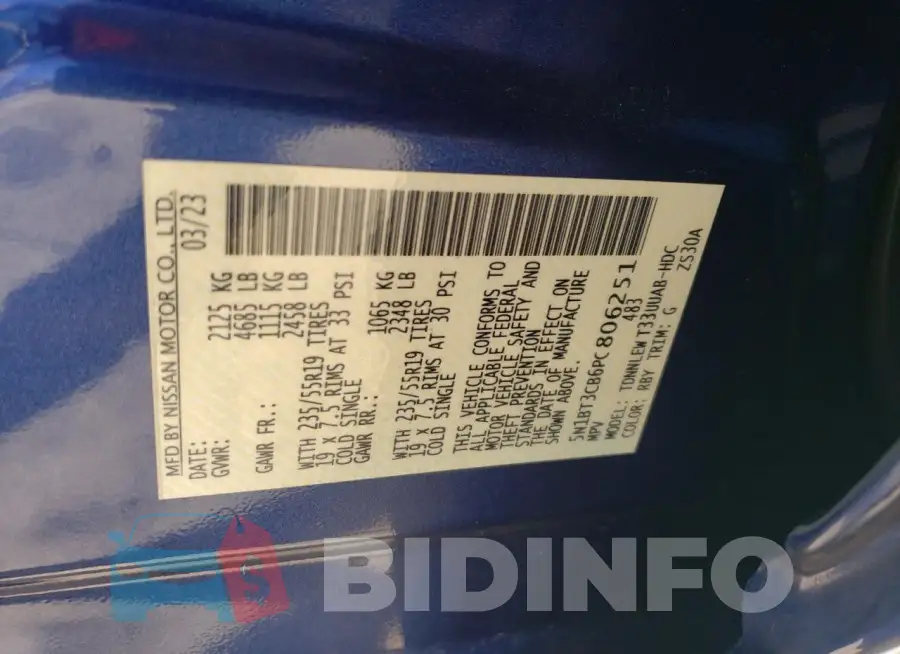 5N1BT3CB6PC806251 Photo# 12