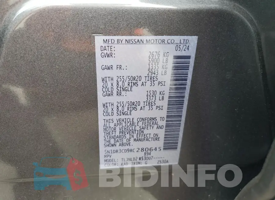 5N1DR3CD9RC280645 Photo# 14