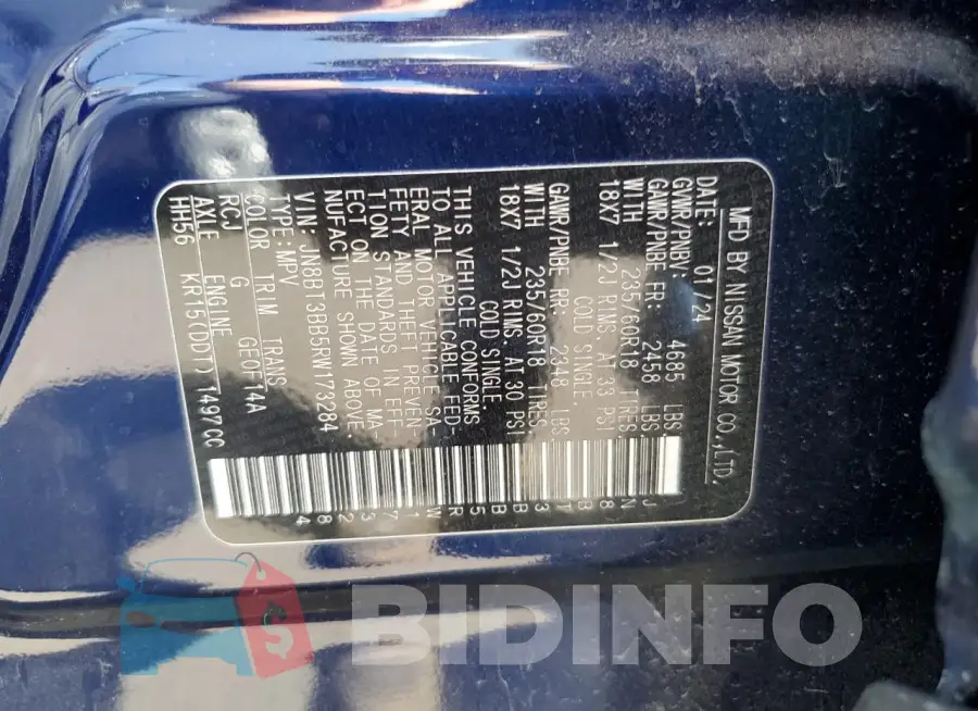 JN8BT3BB5RW173284 Photo# 13