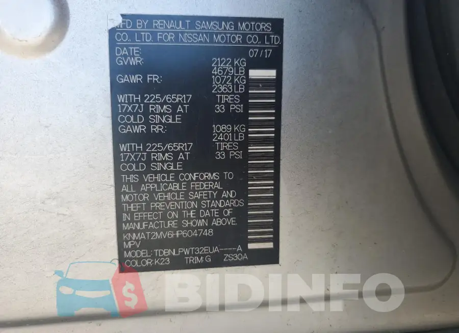 KNMAT2MV6HP604748 Photo# 12