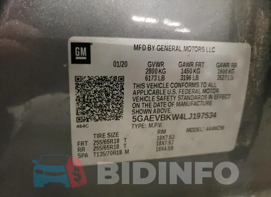 5GAEVBKW4LJ197534 Photo# 13