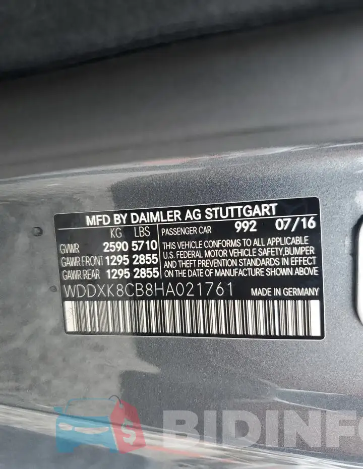 WDDXK8CB8HA021761 Photo# 12