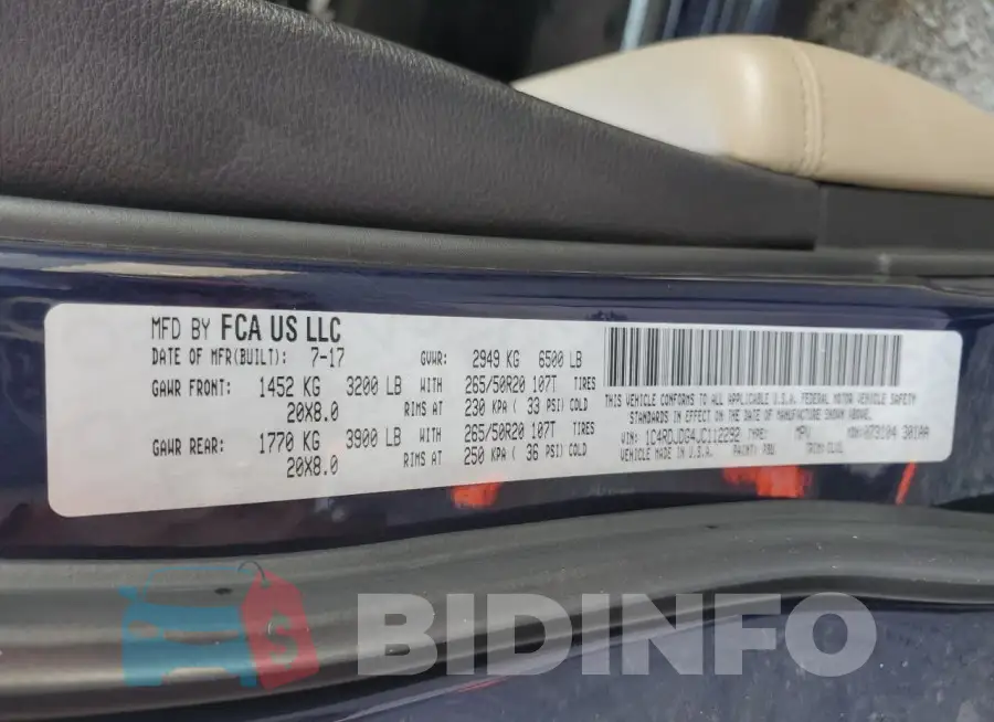 1C4RDJDG4JC112292 Photo# 12