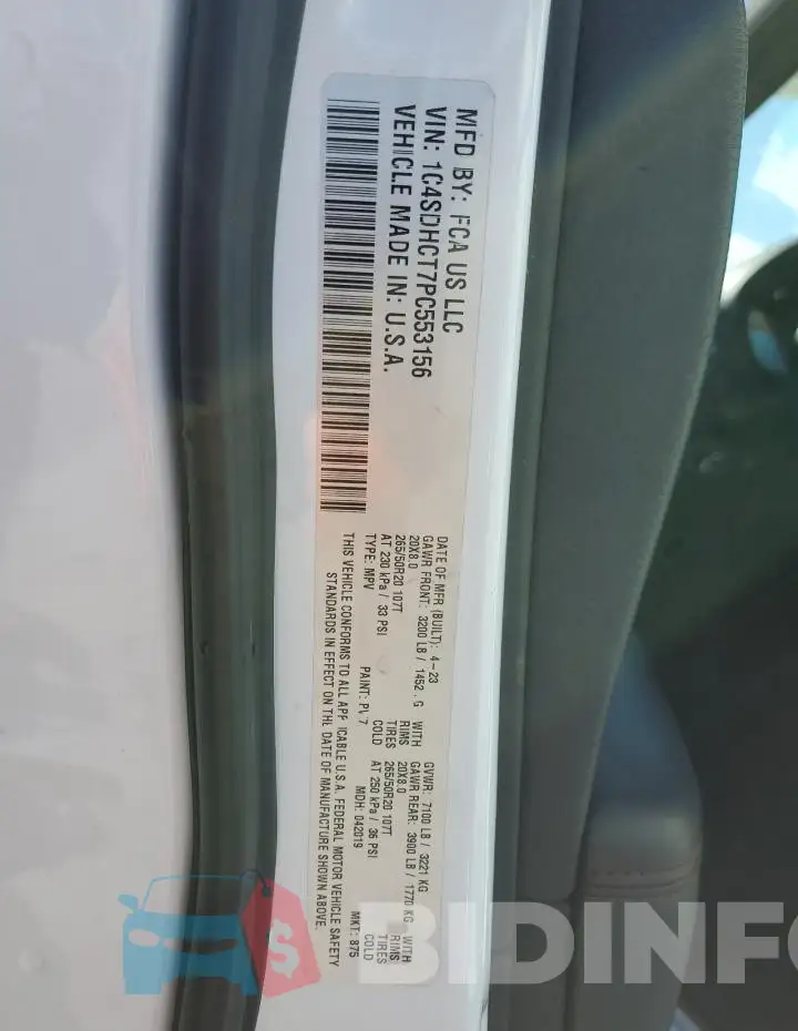 1C4SDHCT7PC553156 Photo# 14
