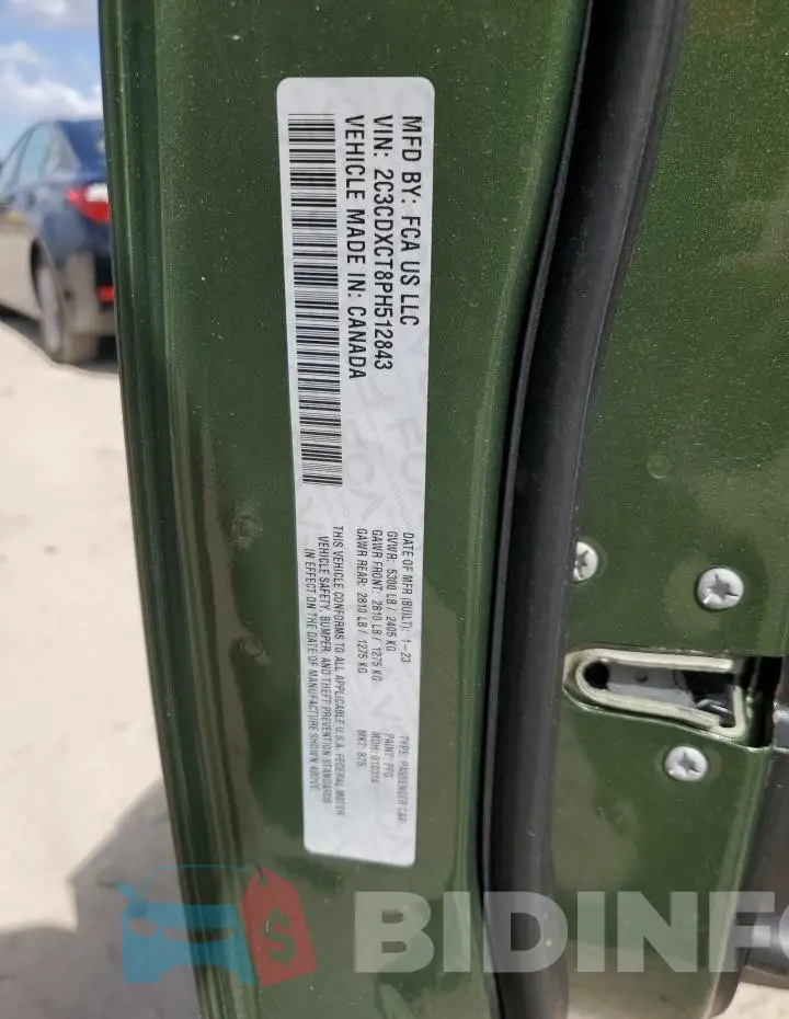2C3CDXCT8PH512843 Photo# 13