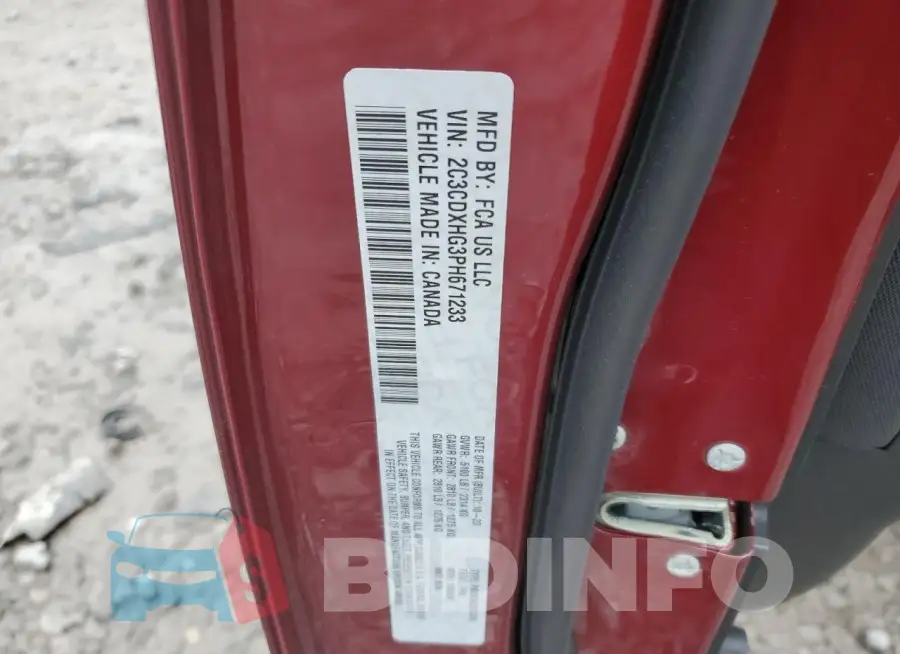 2C3CDXHG3PH671233 Photo# 12