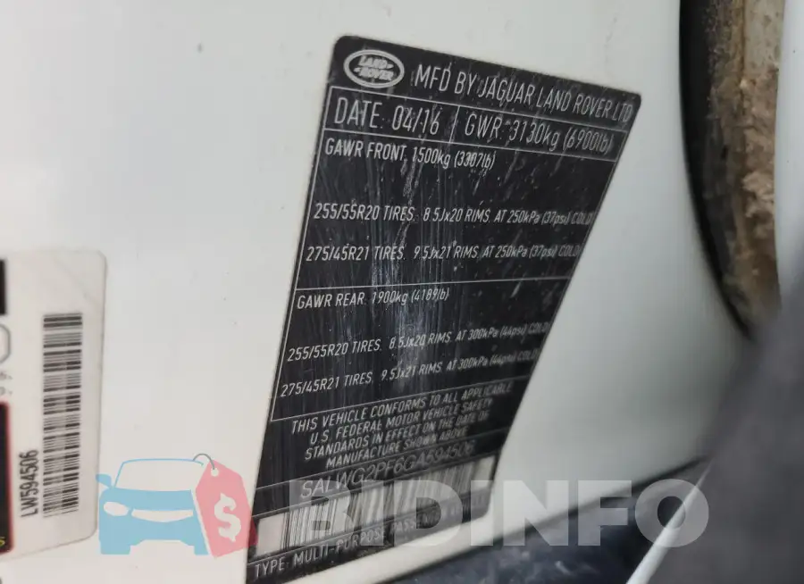 SALWG2PF6GA594506 Photo# 13
