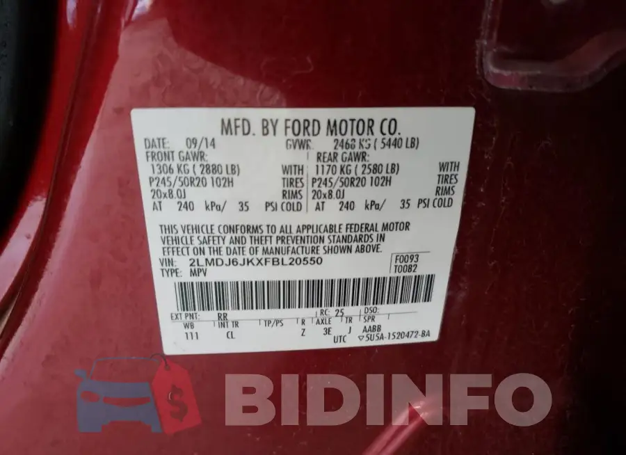 2LMDJ6JKXFBL20550 Photo# 14