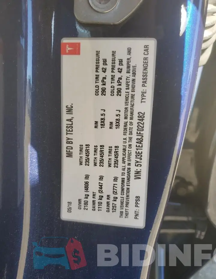 5YJ3E1EA8JF022482 Photo# 12