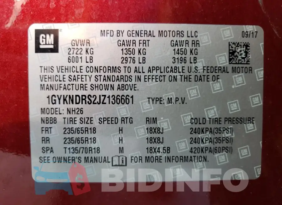 1GYKNDRS2JZ136661 Photo# 13