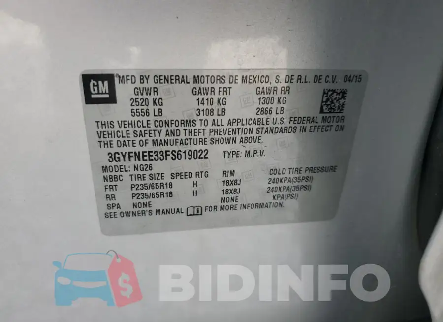 3GYFNEE33FS619022 Photo# 13