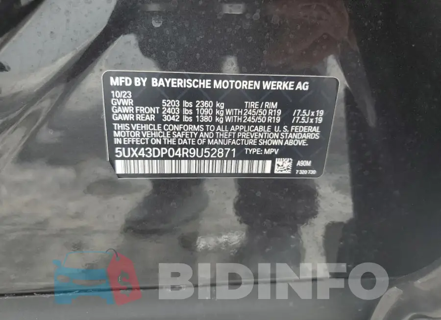 5UX43DP04R9U52871 Photo# 13