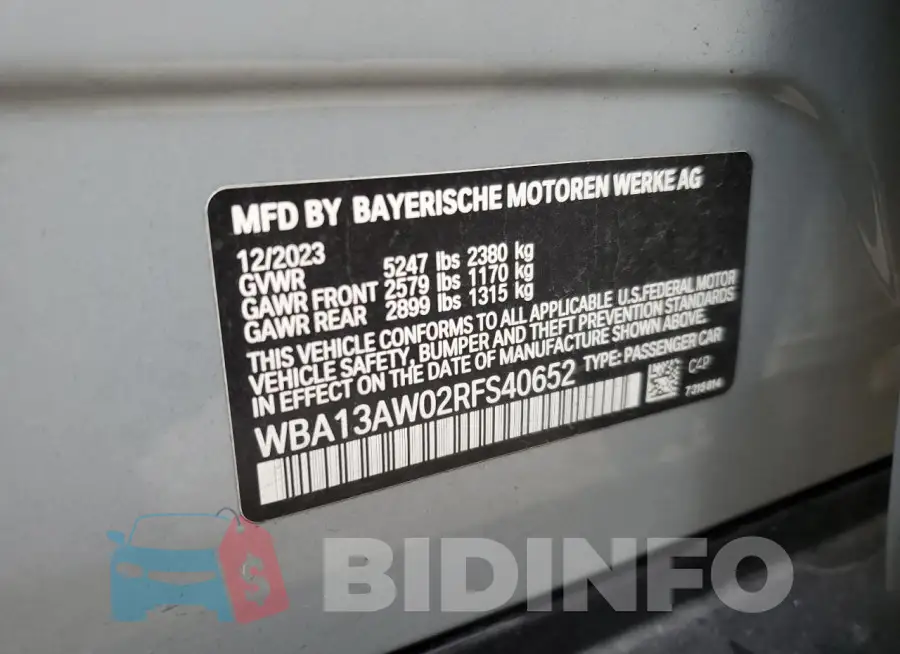 WBA13AW02RFS40652 Photo# 13