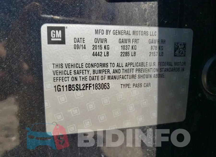 1G11B5SL2FF183063 Photo# 12