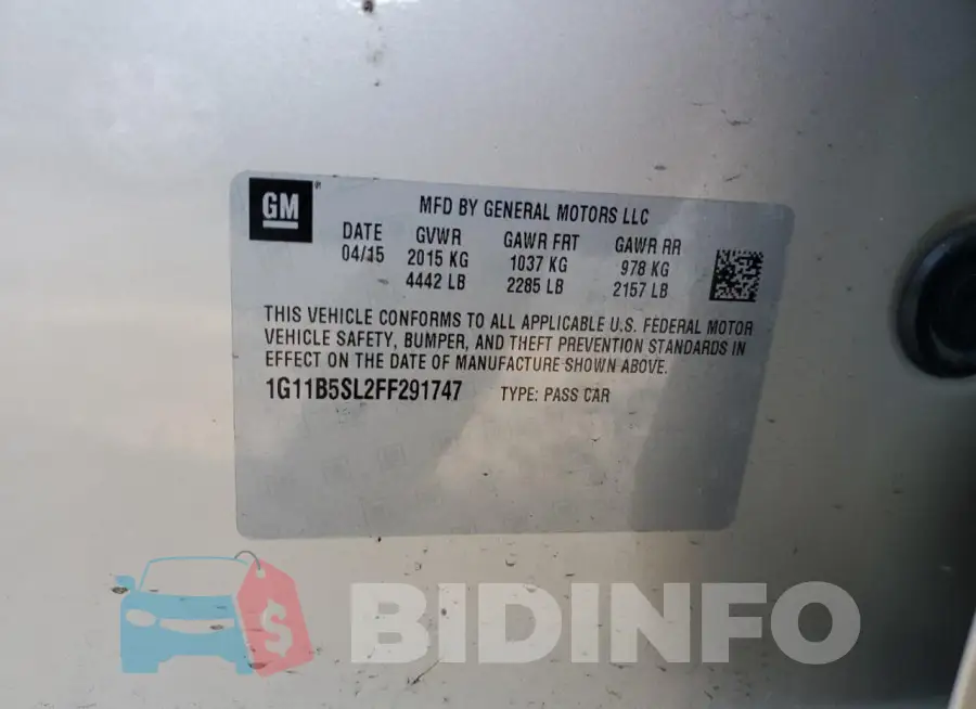 1G11B5SL2FF291747 Photo# 12