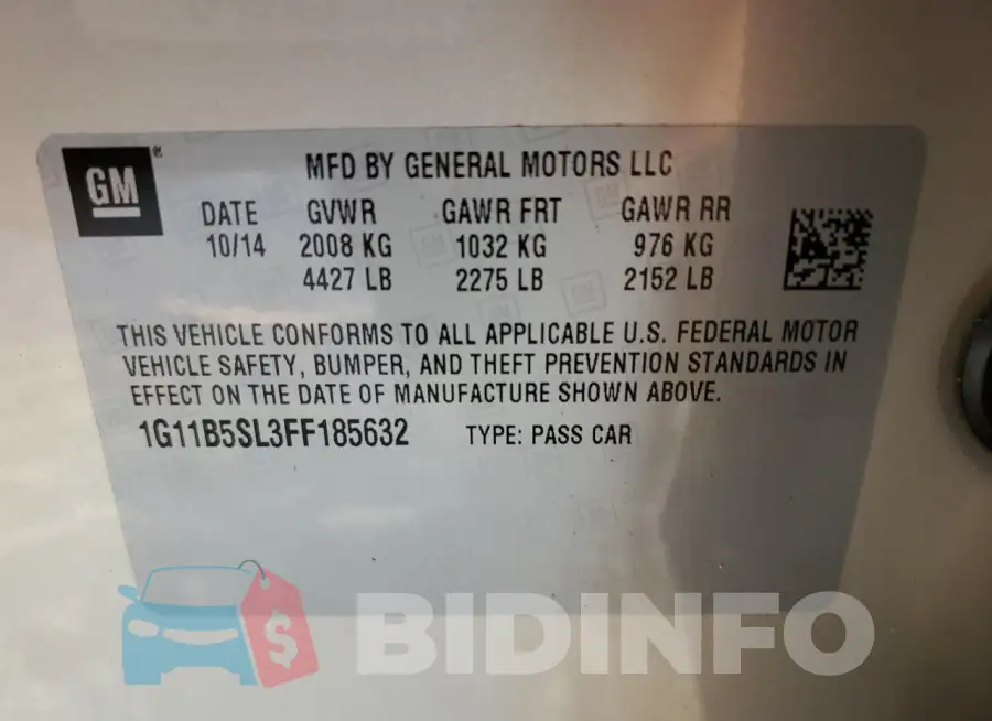 1G11B5SL3FF185632 Photo# 12