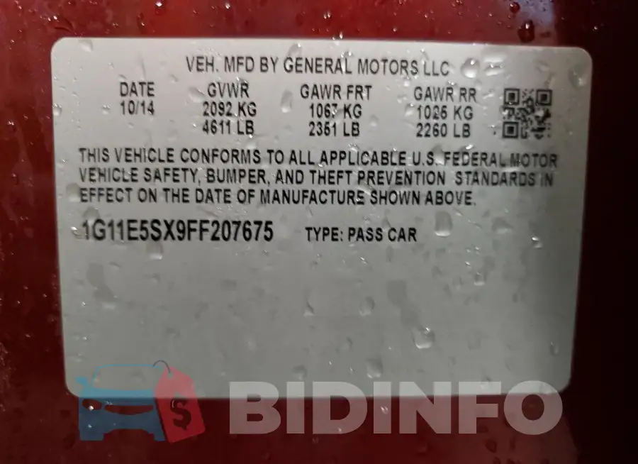 1G11E5SX9FF207675 Photo# 12