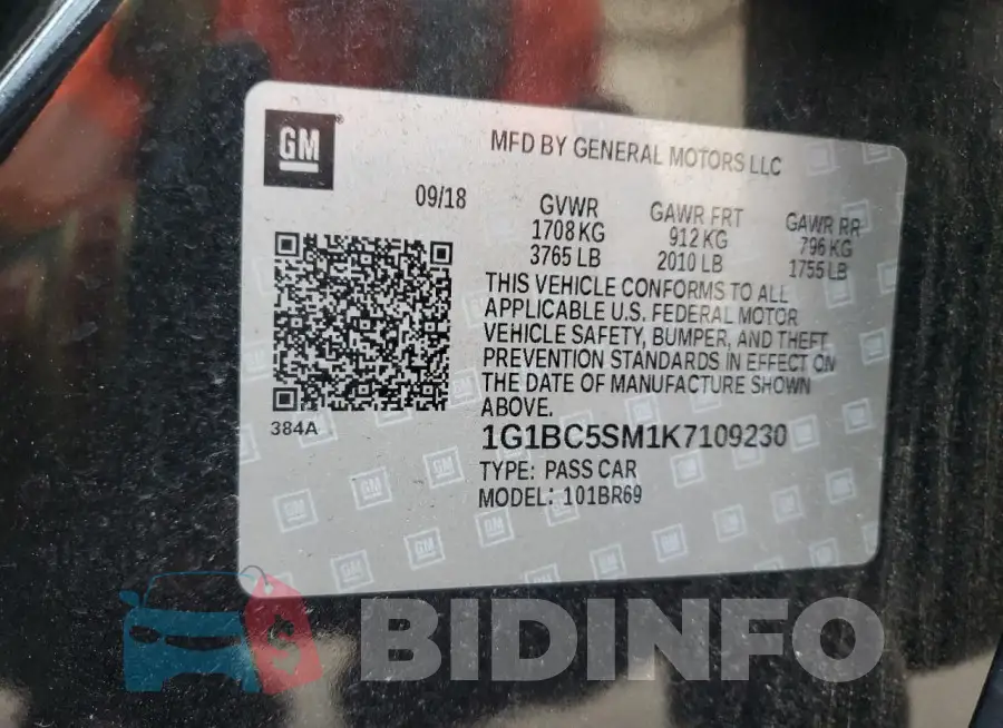 1G1BC5SM1K7109230 Photo# 13