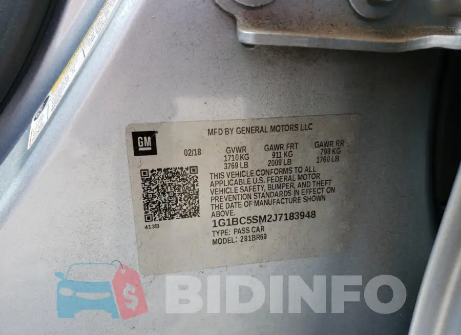 1G1BC5SM2J7183948 Photo# 12
