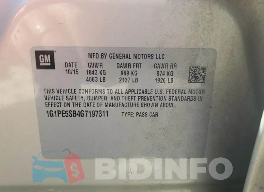 1G1PE5SB4G7197311 Photo# 12