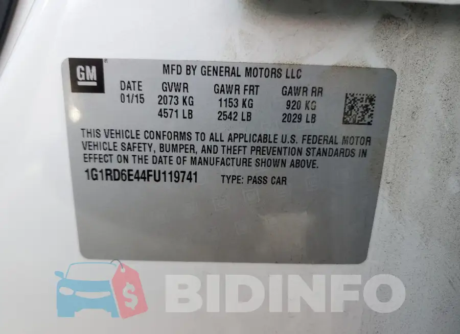 1G1RD6E44FU119741 Photo# 13