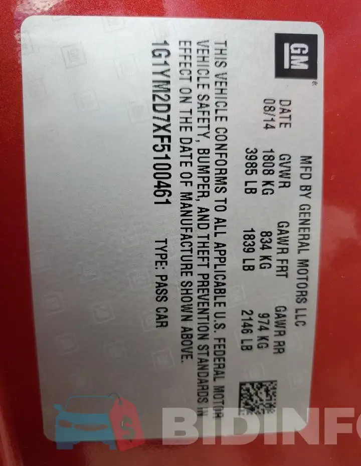 1G1YM2D7XF5100461 Photo# 13