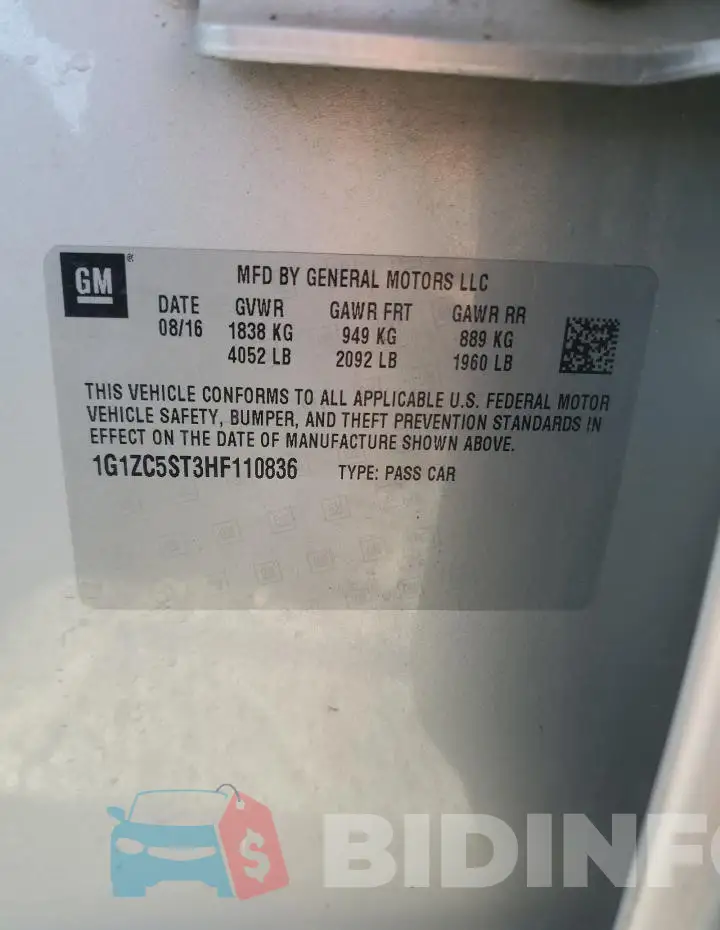 1G1ZC5ST3HF110836 Photo# 12