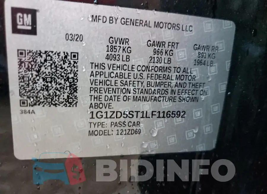 1G1ZD5ST1LF116592 Photo# 12