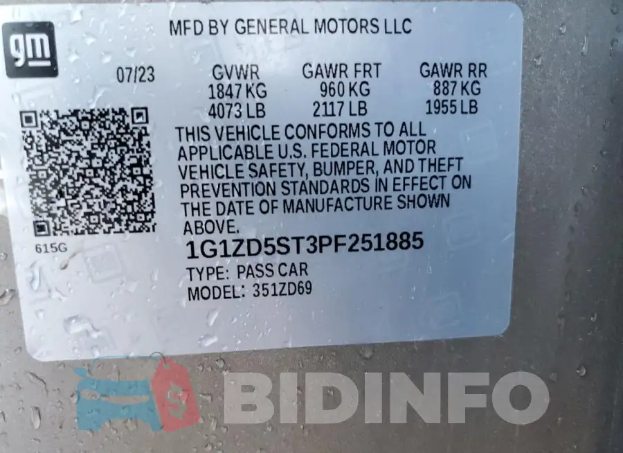 1G1ZD5ST3PF251885 Photo# 12