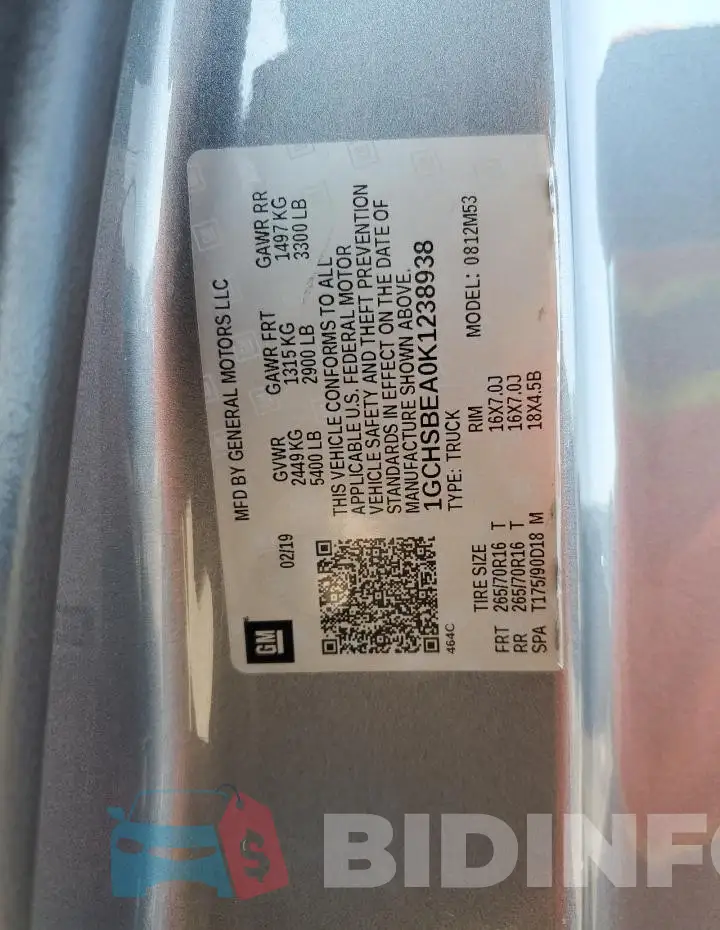 1GCHSBEA0K1238938 Photo# 12