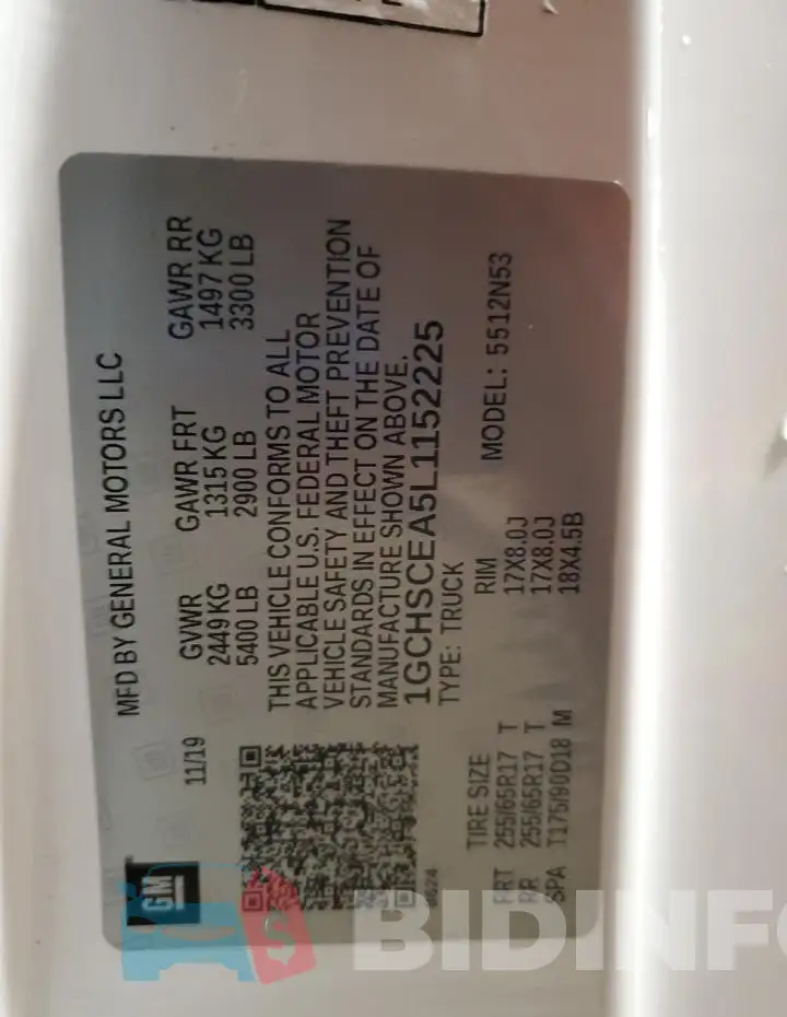 1GCHSCEA5L1152225 Photo# 12
