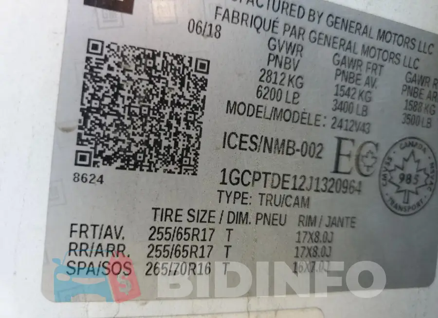1GCPTDE12J1320964 Photo# 12