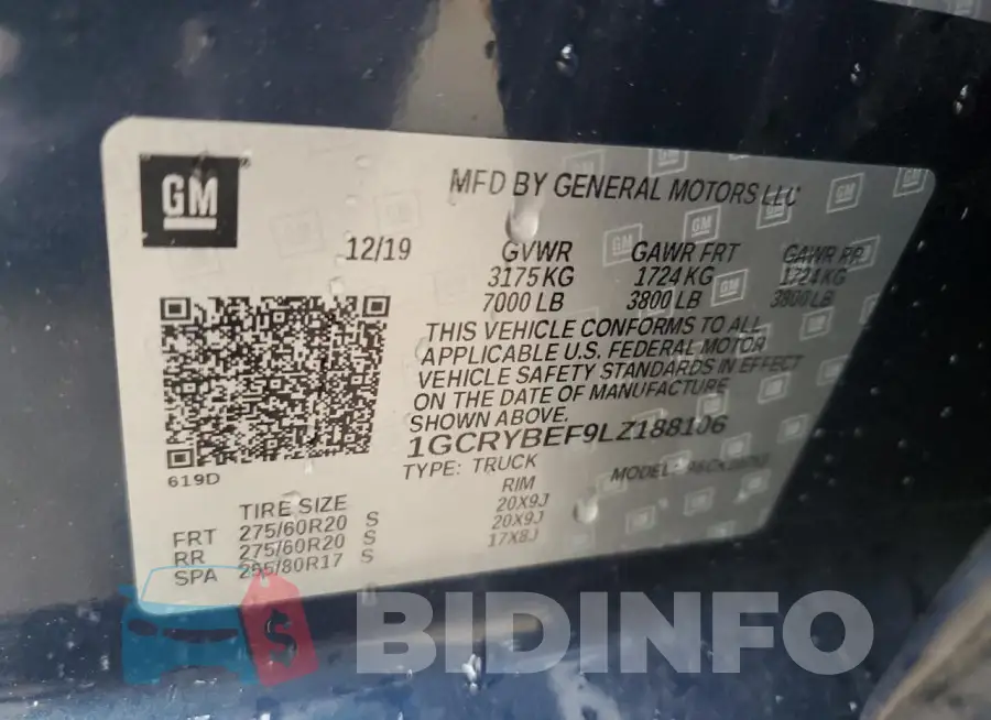 1GCRYBEF9LZ188106 Photo# 12