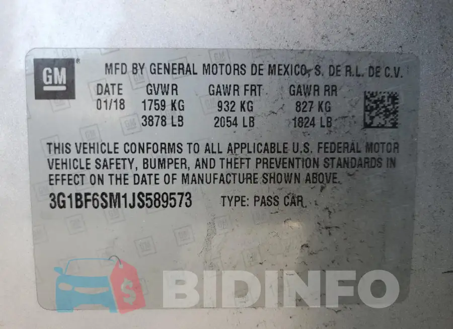 3G1BF6SM1JS589573 Photo# 13