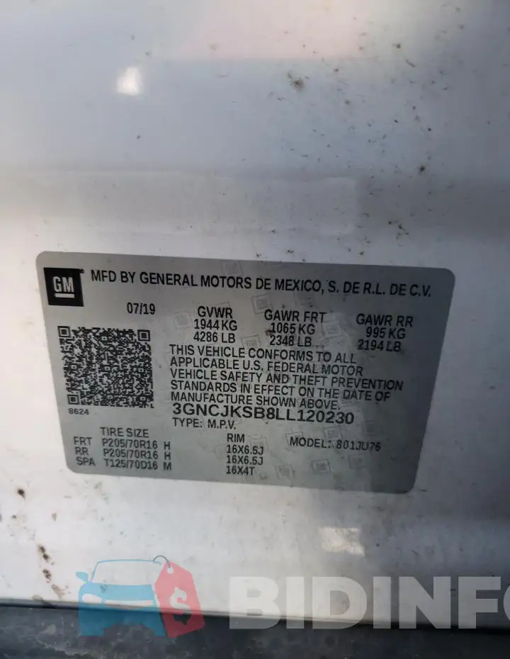 3GNCJKSB8LL120230 Photo# 13