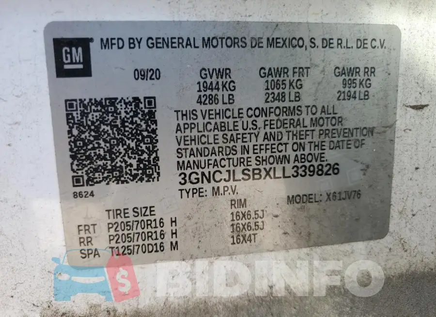 3GNCJLSBXLL339826 Photo# 13