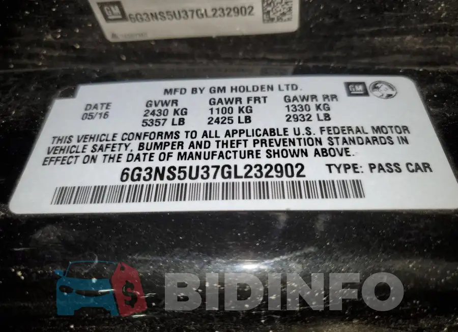 6G3NS5U37GL232902 Photo# 12