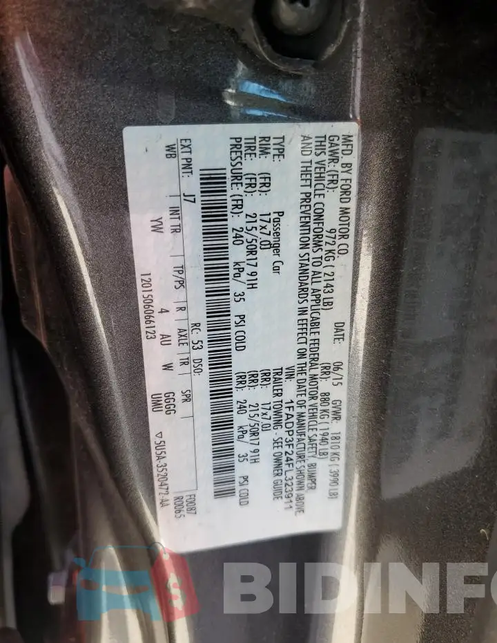 1FADP3F24FL323911 Photo# 12