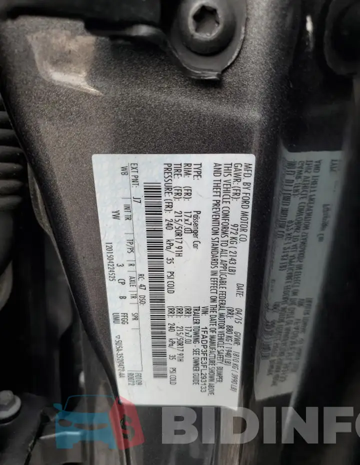 1FADP3FE3FL293133 Photo# 13