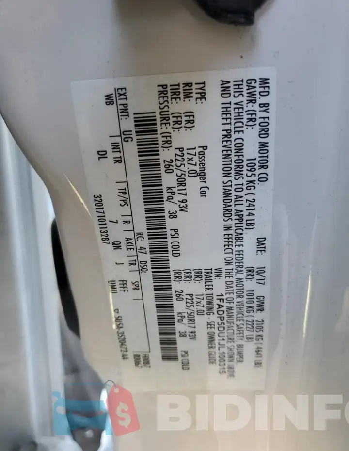 1FADP5DU1JL100315 Photo# 13